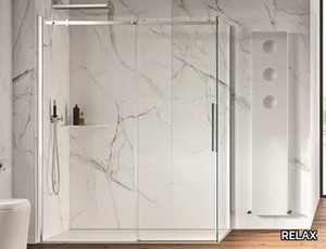 AXIA SF+F - Corner crystal shower cabin with sliding door _ RELAX