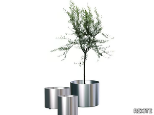 NOX FLORA - Brushed steel vase / plant pot _ REXITE