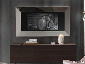 MIRRORING TV - Framed wall-mounted aluminium mirror _ RIFLESSI