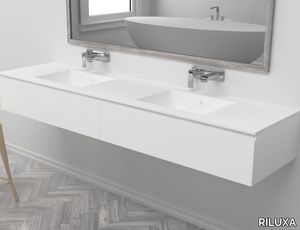 ENERGY - Double wall-mounted Corian® vanity unit _ RILUXA