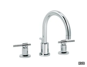 DYNAMIC - 3 hole countertop washbasin mixer with individual rosettes _ RVB