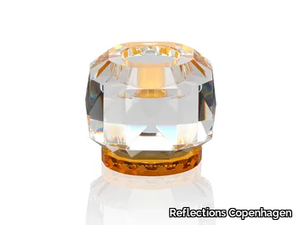 TEXAS - CLEAR / AMBER - Crystal candle holder _ Reflections Copenhagen