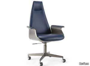 MINERVA HIGH - Height-adjustable upholstered leather executive chair _ Reflex