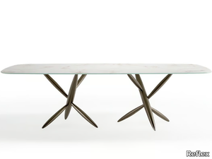 PITTO 72 - Rectangular glass dining table _ Reflex