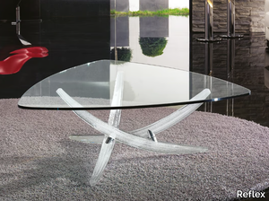 FILI D'ERBA - Triangular glass coffee table _ Reflex