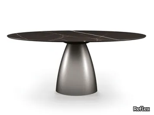 BOTERO 72 - Round table with metal base e top in Marmoflex _ Reflex