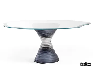 MURANO 72 - Round table with Murano glass base and glass top _ Reflex