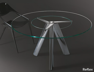 LEM 72 - Round glass table with Lazy Susan _ Reflex