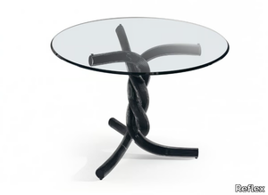 TORSADES - Round glass dining table _ Reflex