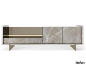 URO BUFFET - Glass and MarmoReflex sideboard _ Reflex