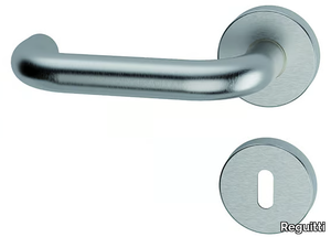 STOCCOLMA - Anti-bacterial stainless steel door handle on rose with lock _ Reguitti