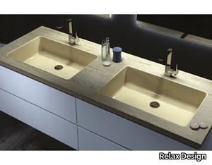 SLIM-L - Inset double Luxolid® washbasin _ Relax Design