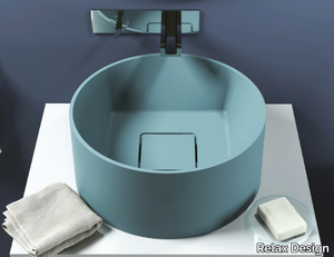 INSIDE OUT - Countertop round Luxolid® washbasin _ Relax Design