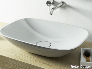 SOFT - Countertop rectangular composite material washbasin _ Relax Design