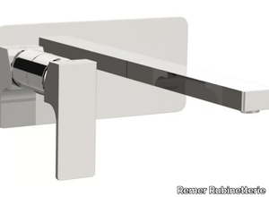 ABSOLUTE - Wall-mounted washbasin mixer with plate _ Remer Rubinetterie