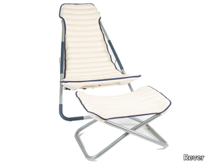 LINO - Recliner linen and stainless steel deck chair _ Rever