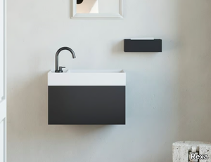 BOX - Rectangular wall-mounted Korakril™ handrinse basin _ Rexa