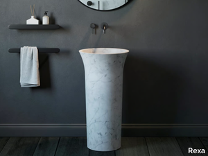 FUNNEL - Freestanding Carrara marble washbasin _ Rexa