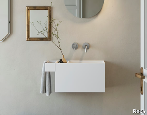 MIGNON - Rectangular wall-mounted Korakril™ handrinse basin _ Rexa