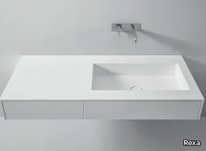 UNICO - Corian® washbasin with integrated countertop _ Rexa