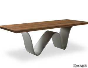 BREE E ONDA - Rectangular table with solid wood top and iron base _ Riva 1920