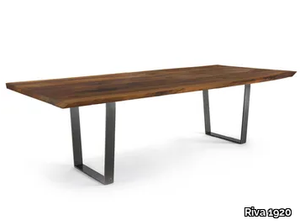 D.T. TABLE NATURAL SIDES - Rectangular dining table with solid wood top and iron base _ Riva 1920