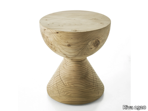 MAYA - Low stool in solid cedar wood _ Riva 1920