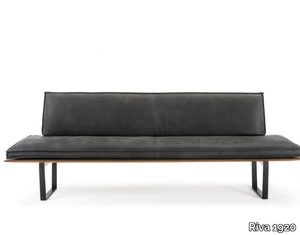 SEQUOIA - Upholstered leather bench with back _ Riva 1920