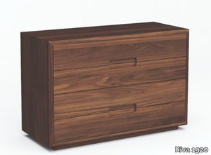 SOSPIRO - Solid wood chest of drawers with integrated handles _ Riva 1920