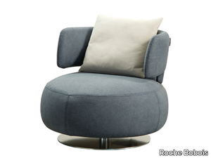 CURL - Swivel leather armchair _ Roche Bobois
