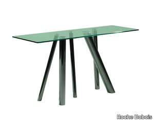 FOREST - Rectangular tempered glass console table _ Roche Bobois