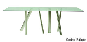 FOREST - Rectangular tempered glass dining table _ Roche Bobois