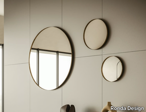 SNOW - Round framed wall-mounted metal mirror _ Ronda Design