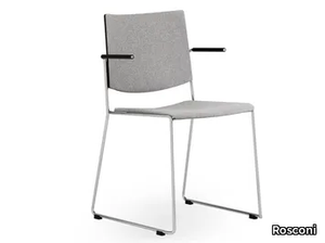 ELESS - Stackable upholstered chair with armrests _ Rosconi