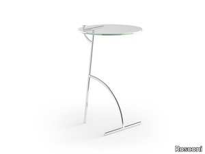 TEATIME - Round Glass and Stainless Steel coffee table _ Rosconi