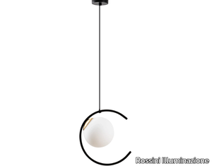 TSUKI - LED satin glass pendant lamp _ Rossini Illuminazione