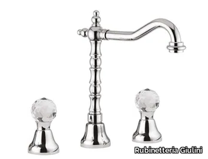 ODESSA CRYSTAL - F3906A/S - 3 hole countertop washbasin tap _ Rubinetteria Giulini