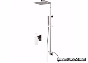 PABLOLUX - F9815WC-SQ - Wall-mounted shower panel with hand shower with overhead shower _ Rubinetteria Giulini