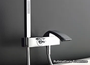 ARCHÈ - Wall-mounted single handle bathtub tap with hand shower _ Rubinetterie Treemme