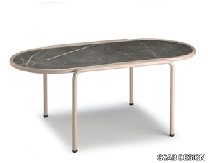 DRESS_CODE - Oval painted metal coffee and HPL table _ SCAB DESIGN