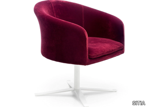 DAPHNE - With 4-spoke base velvet easy chair _ SITIA