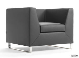 GOBEYOND - Sled base leather armchair _ SITIA