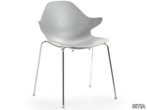 KLERA - Stackable aluminium chair with armrests _ SITIA