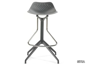 KLERA - Swivel aluminium stool with footrest _ SITIA