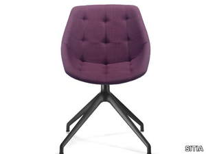 MISS LILY - Contemporary style swivel upholstered trestle-based fabric chair _ SITIA