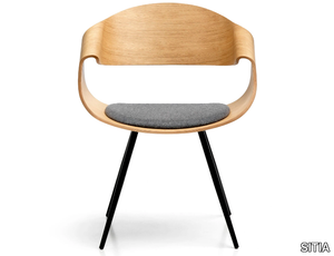CHANTAL - Multi-layer wood chair with armrests _ SITIA