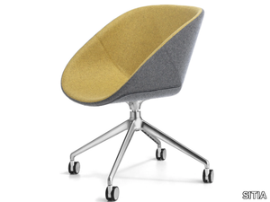 HIBISCUS - Trestle-based swivel chair with castors _ SITIA