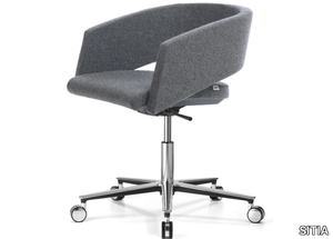 MAJOR - Contemporary style fabric chair with castors with armrests with 5-spoke base _ SITIA