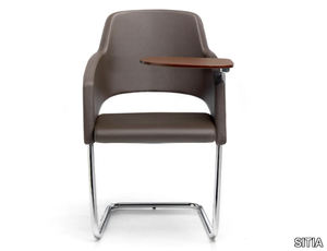 MAJOR - Upholstered cantilever fabric training chair with writing tablet _ SITIA