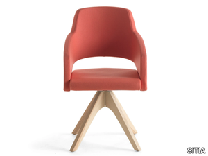 MAJOR - Swivel fabric restaurant chair with armrests _ SITIA